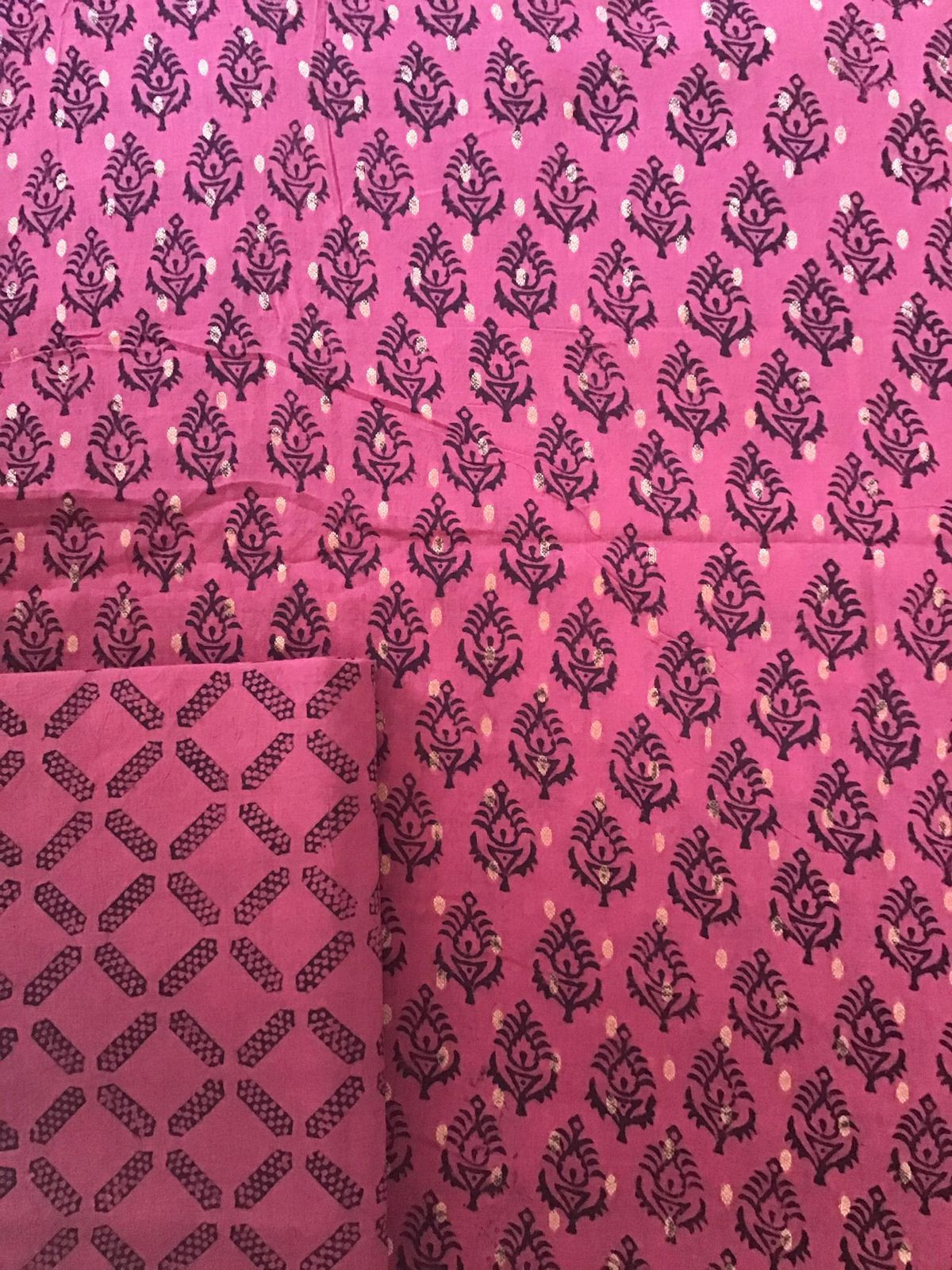Pure Cotton Bagh Printed Banarasi Weaved Suit - Pink
