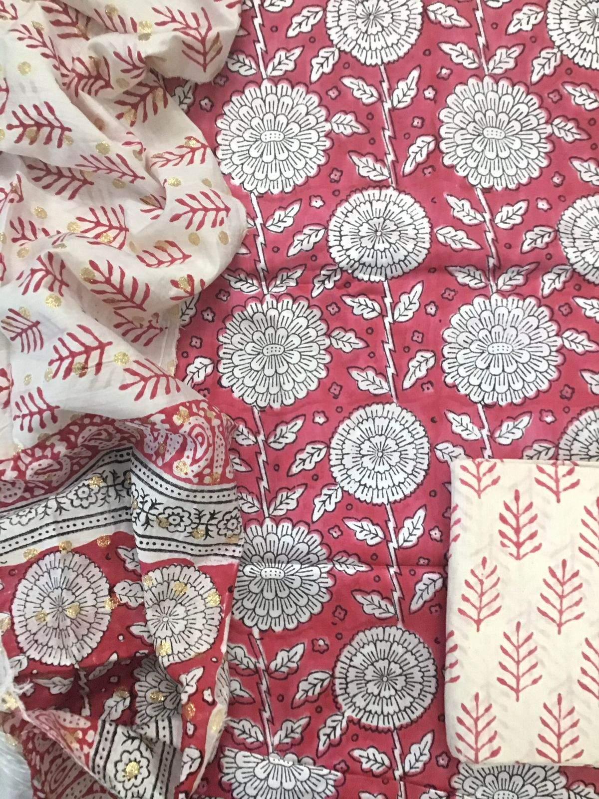 Pure Cotton Silk Block Printed Suit - Pink