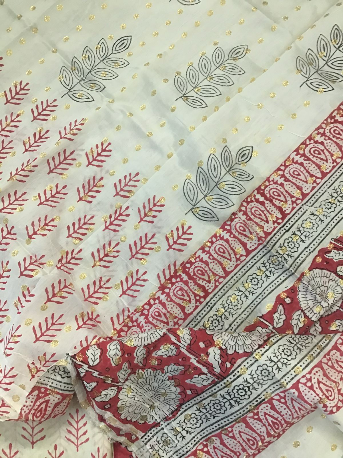 Pure Cotton Silk Block Printed Suit - Pink