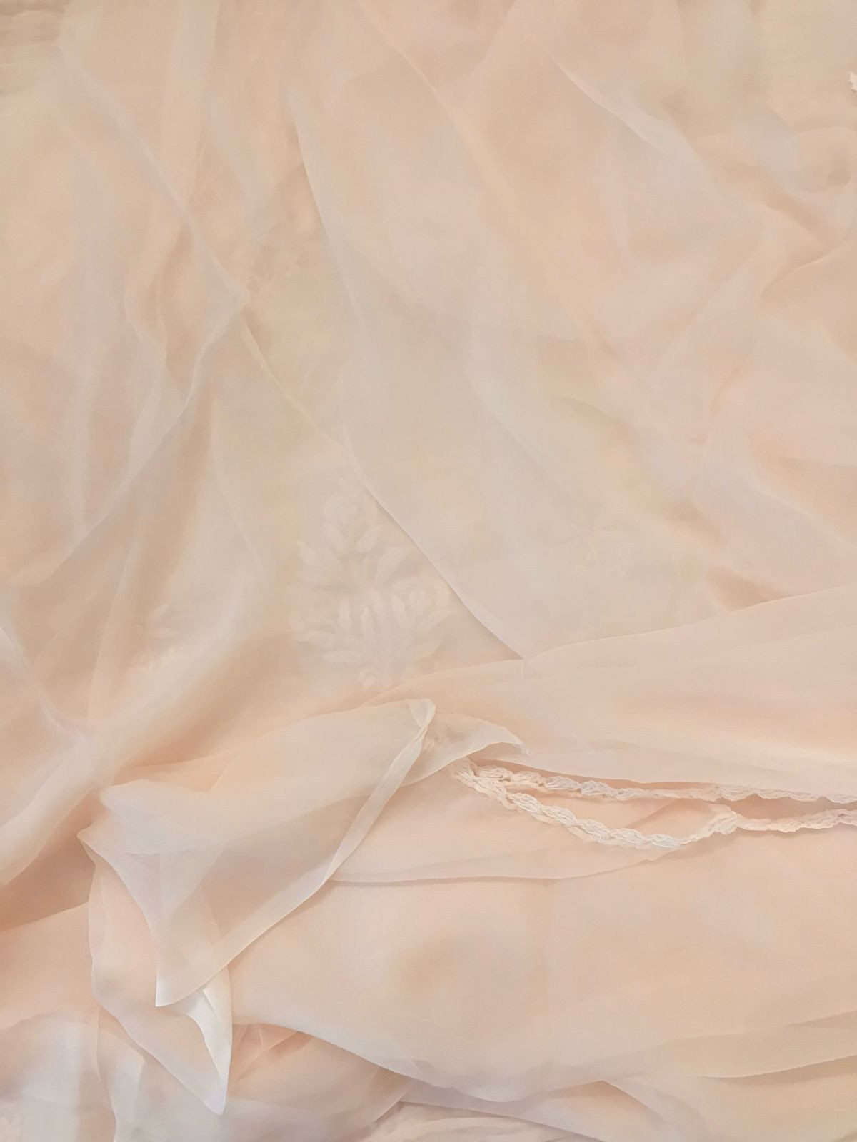 Pure Chanderi Chikankari Work Suit - Peach