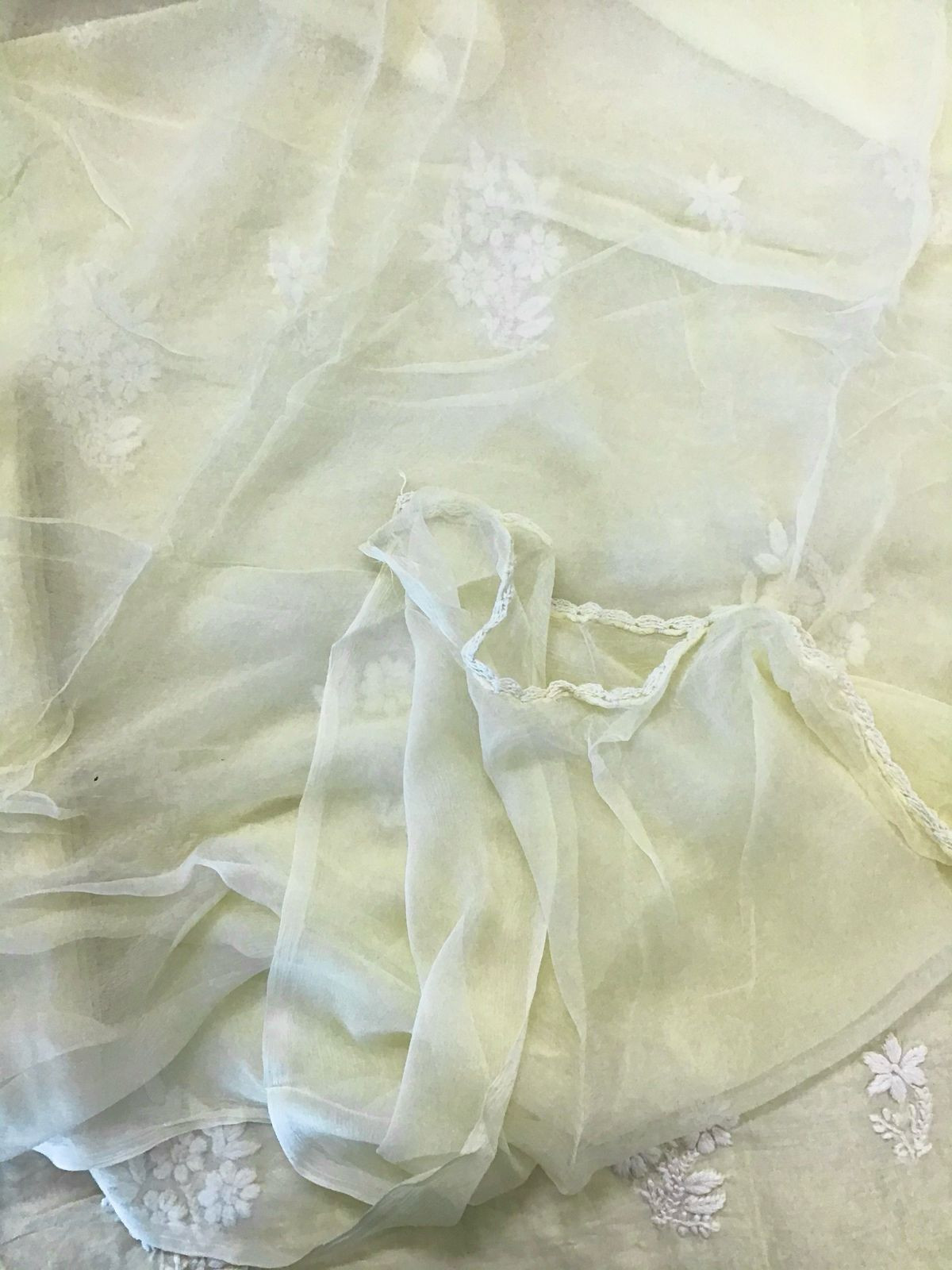 Pure Chanderi Chikankari Work Suit - Cream