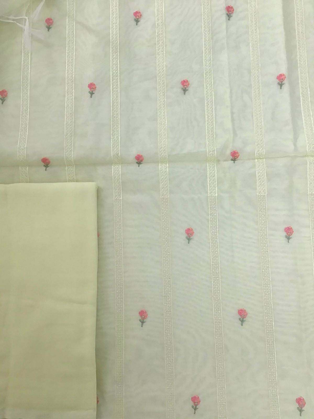 Soft Chanderi Embroidered Suit - Yellow