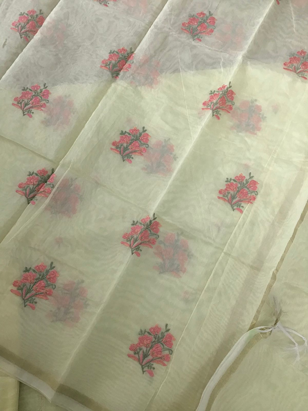 Soft Chanderi Embroidered Suit - Yellow