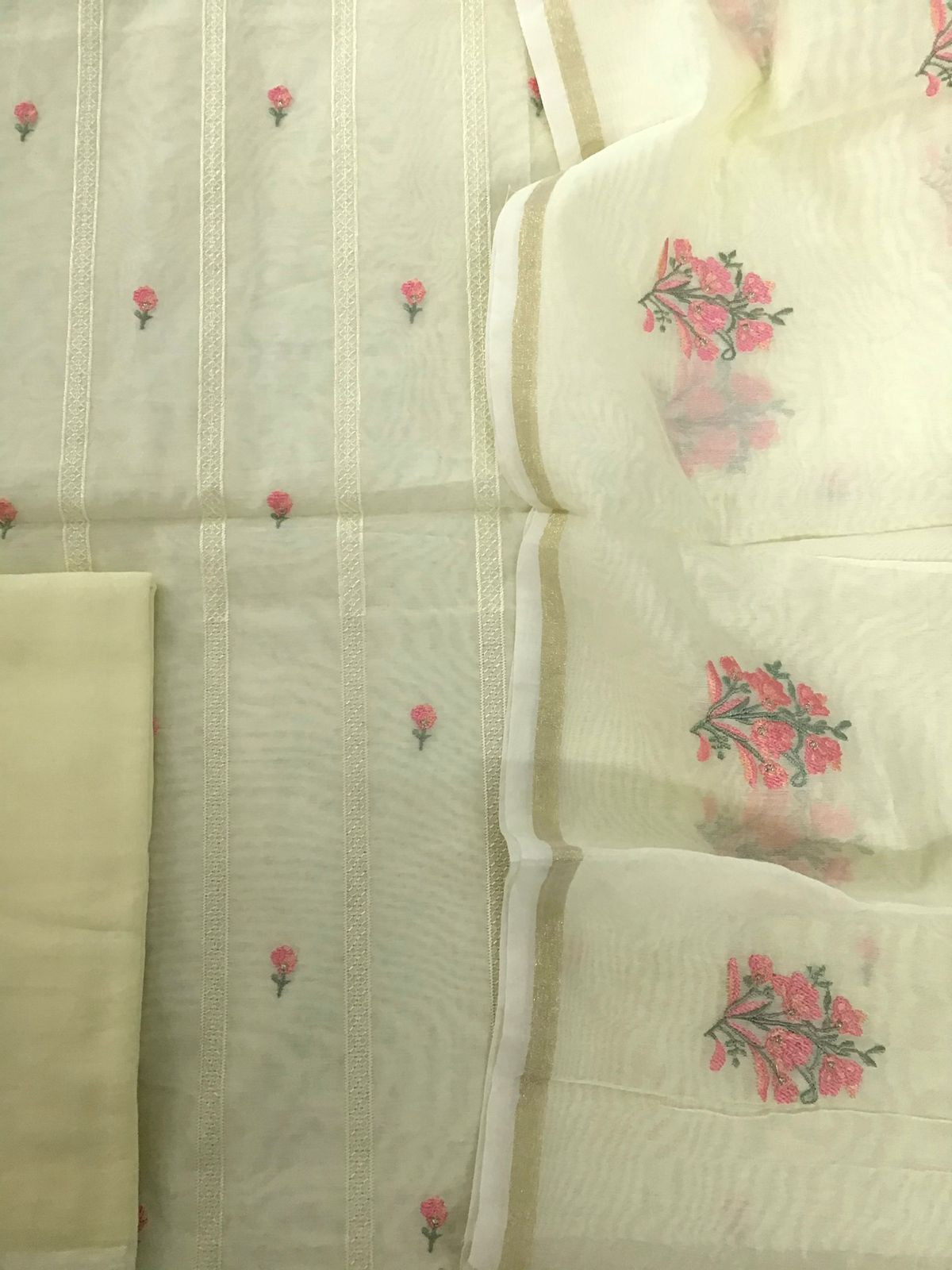 Soft Chanderi Embroidered Suit - Yellow