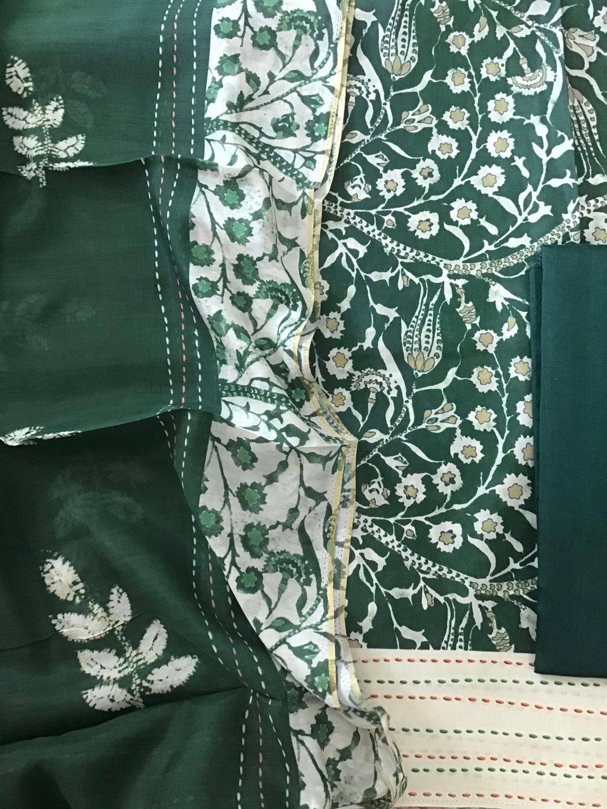 Pure Muslin Printed Suit - Green