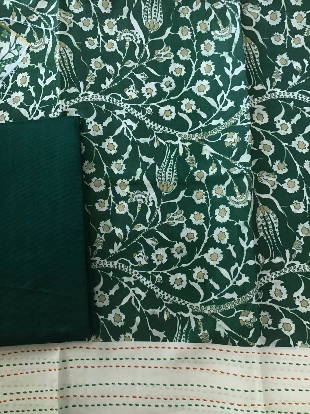 Pure Muslin Printed Suit - Green