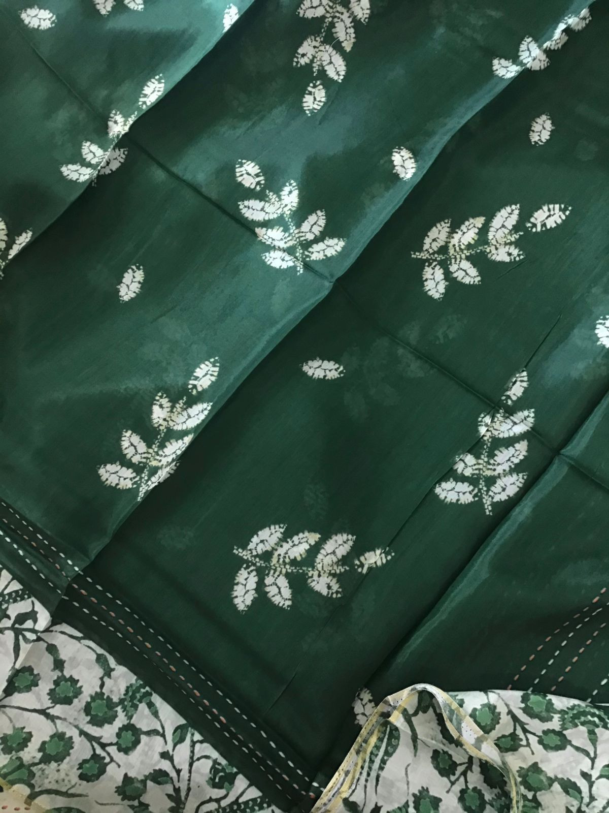 Pure Muslin Printed Suit - Green