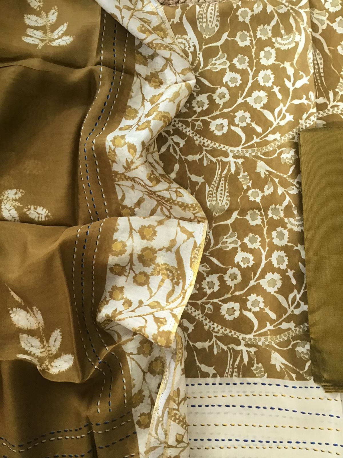 Pure Muslin Printed Suit - Mustard Yellow