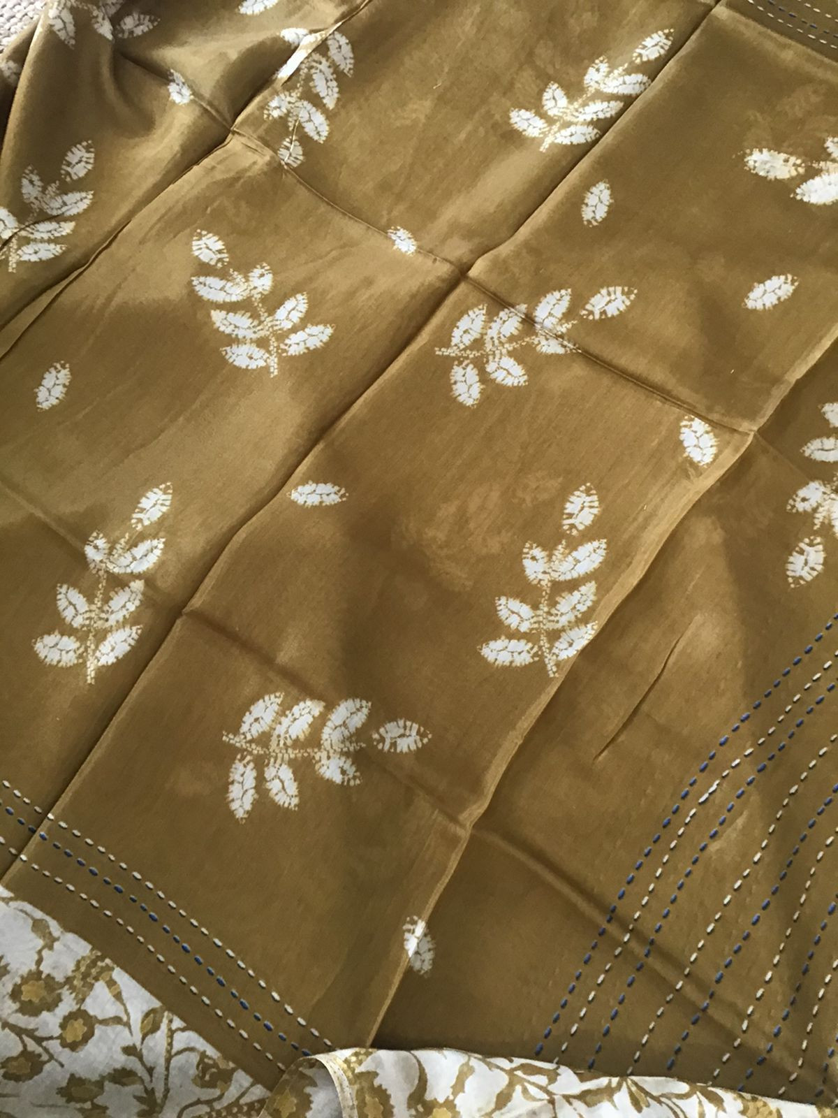 Pure Muslin Printed Suit - Mustard Yellow