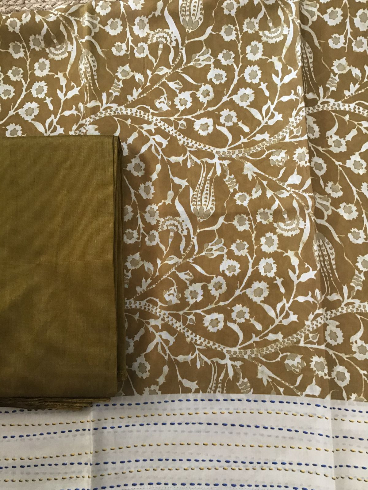 Pure Muslin Printed Suit - Mustard Yellow