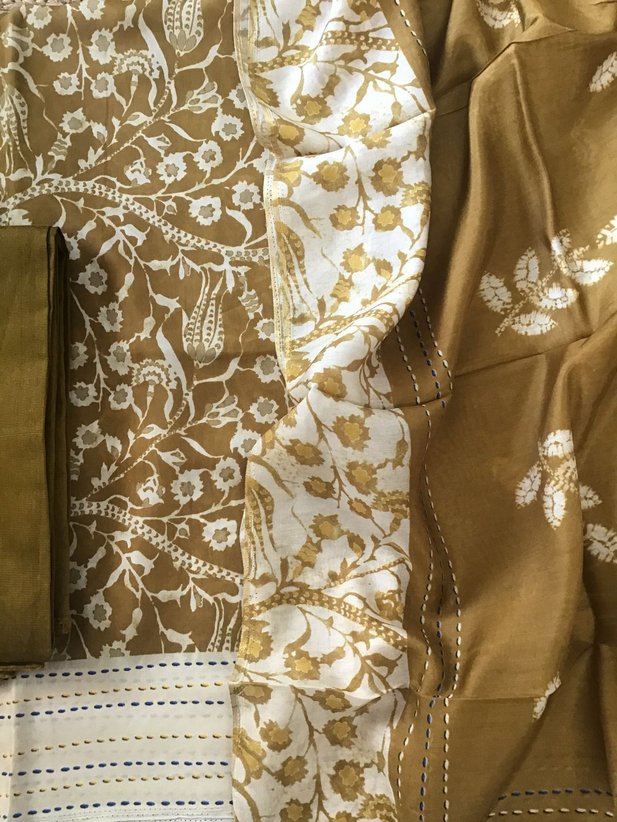 Pure Muslin Printed Suit - Mustard Yellow