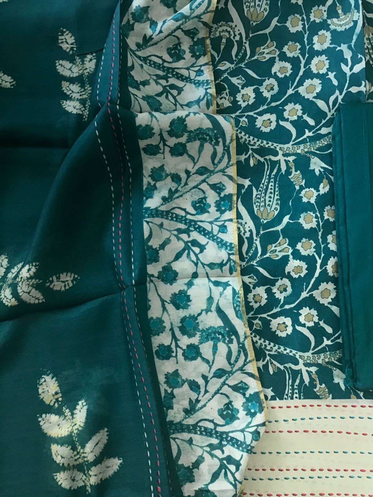 Pure Muslin Printed Suit - Blue