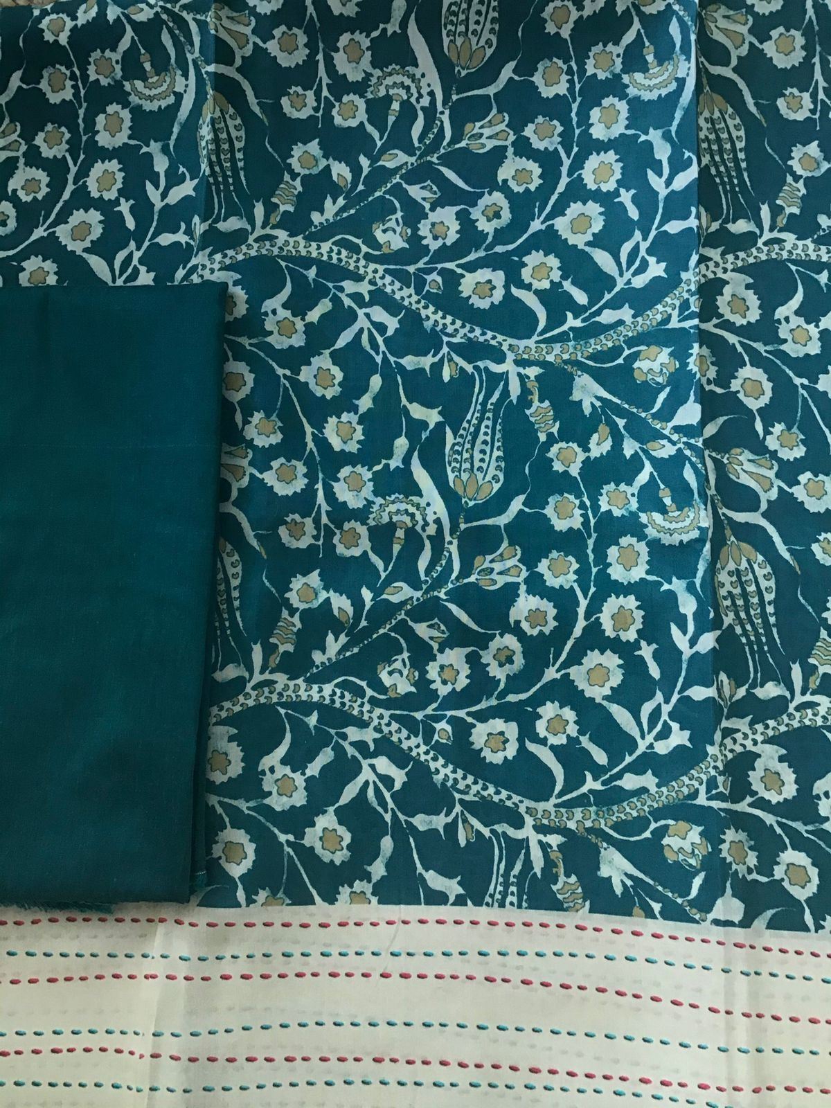 Pure Muslin Printed Suit - Blue