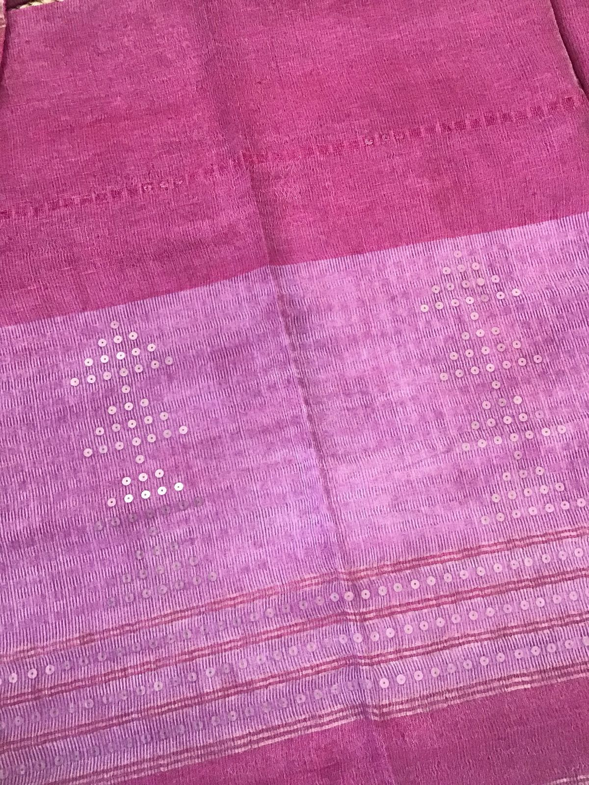 Soft Linen Silk Self Weaved Embroidered Kurta Dupatta Set - Pink
