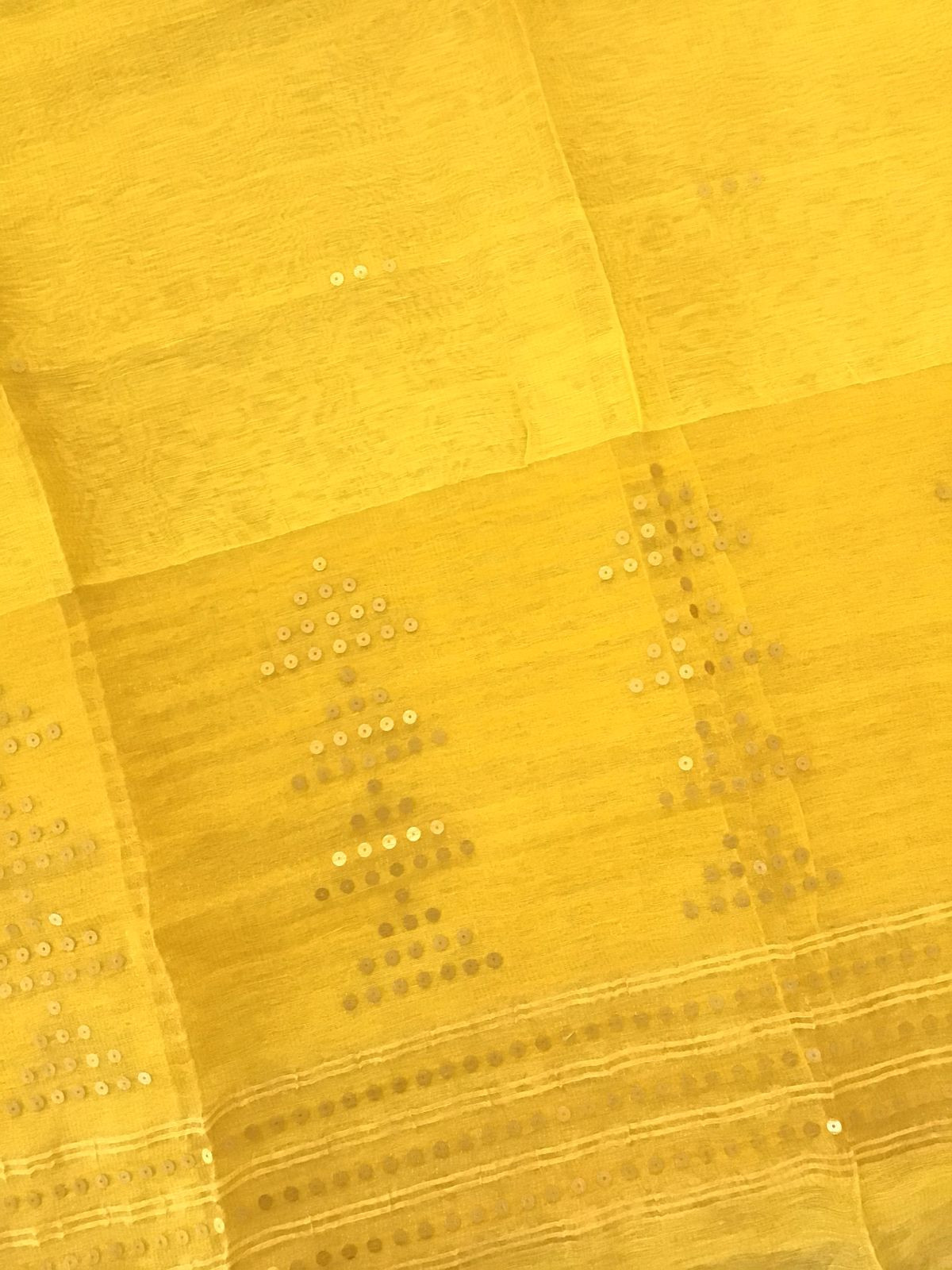 Soft Linen Silk Self Weaved Embroidered Kurta Dupatta Set - Yellow