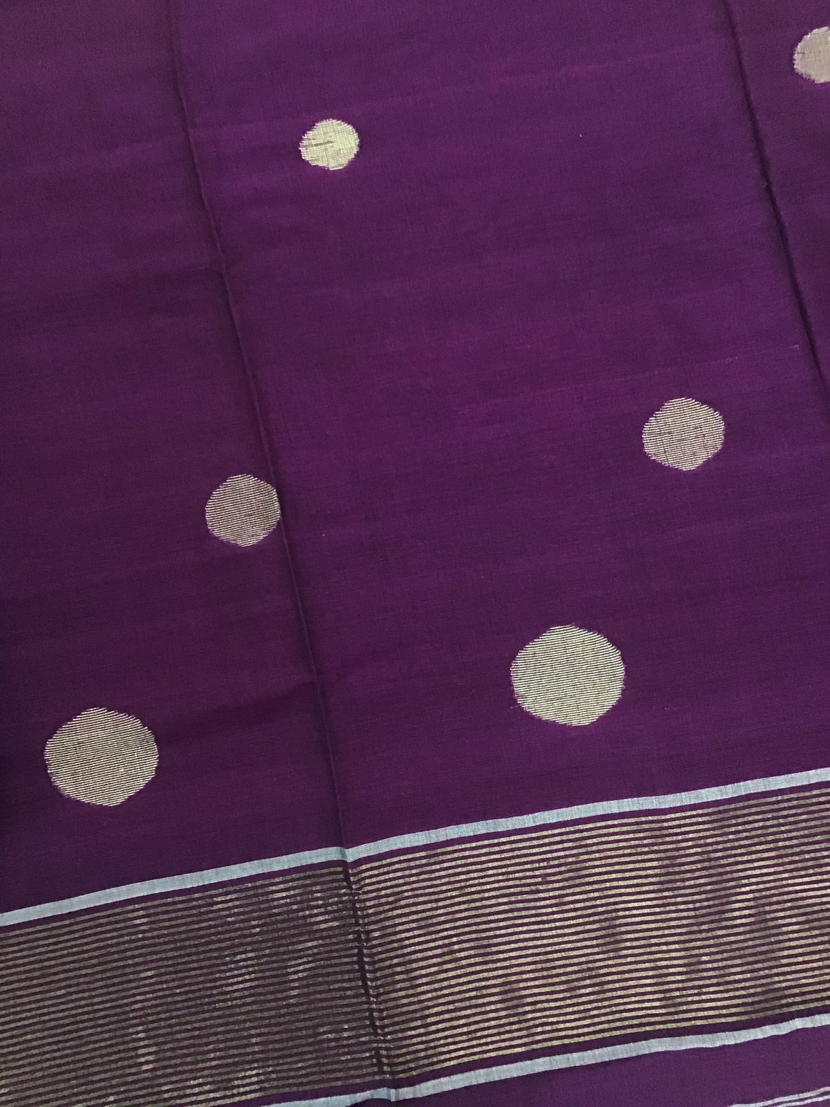 Pure Handloom Cotton Self Weaved Kurta Dupatta Set - Purple