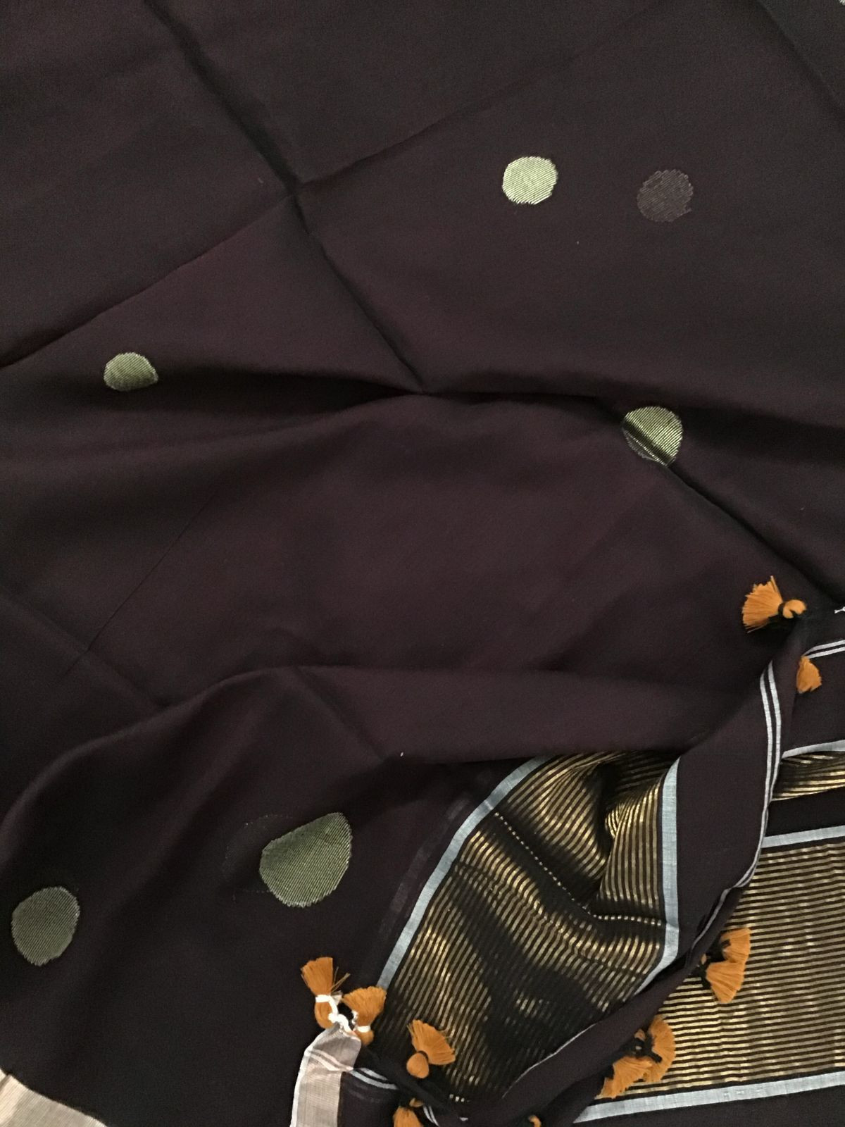 Pure Handloom Cotton Self Weaved Kurta Dupatta Set - Brown