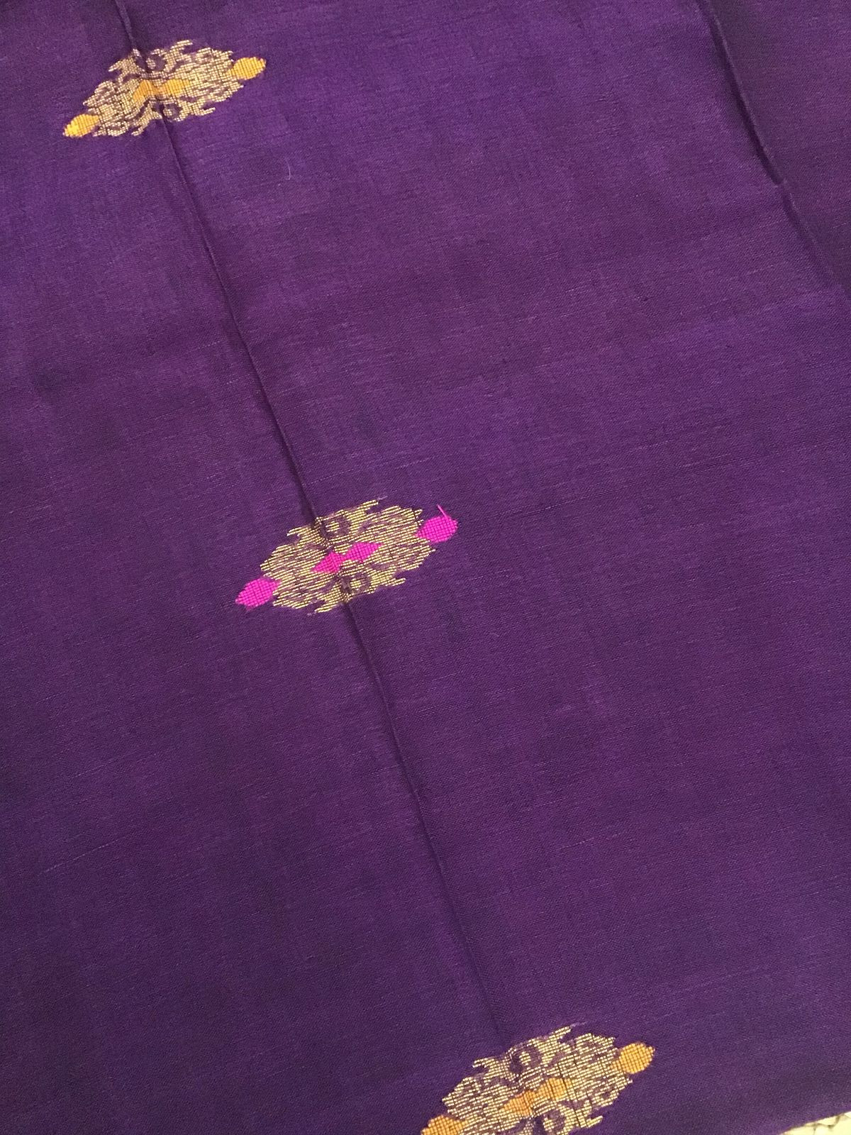 Pure Linen Jute Cotton Self Weaved Kurta Dupatta Set - Purple