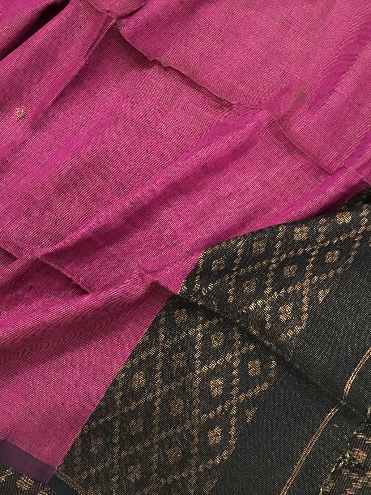 Pure Linen Tissue Self Weaved Kurta Dupatta Set - Pink