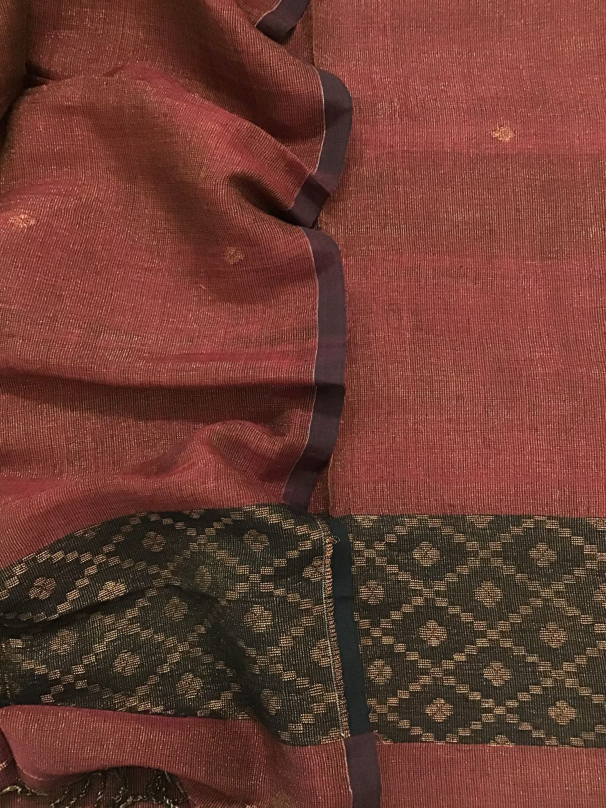 Pure Linen Tissue Self Weaved Kurta Dupatta Set - Brown