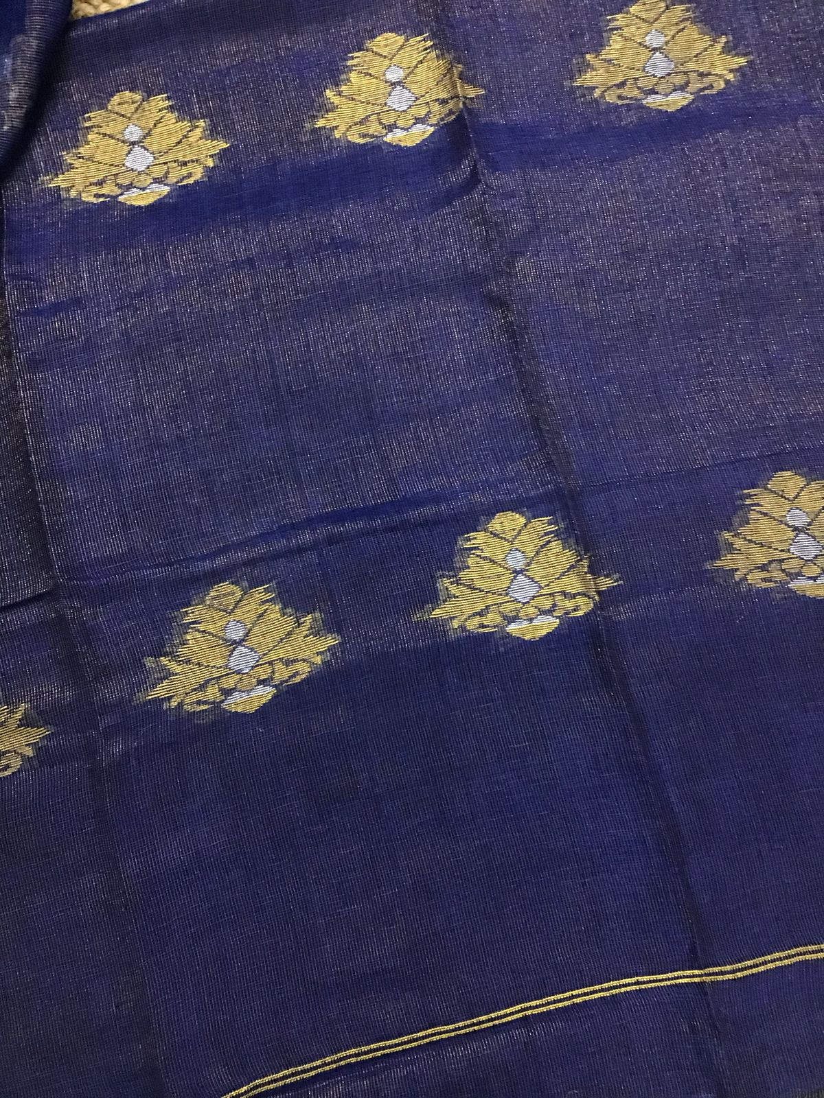 Pure Linen Tissue Self Weaved Kurta Dupatta Set - Blue