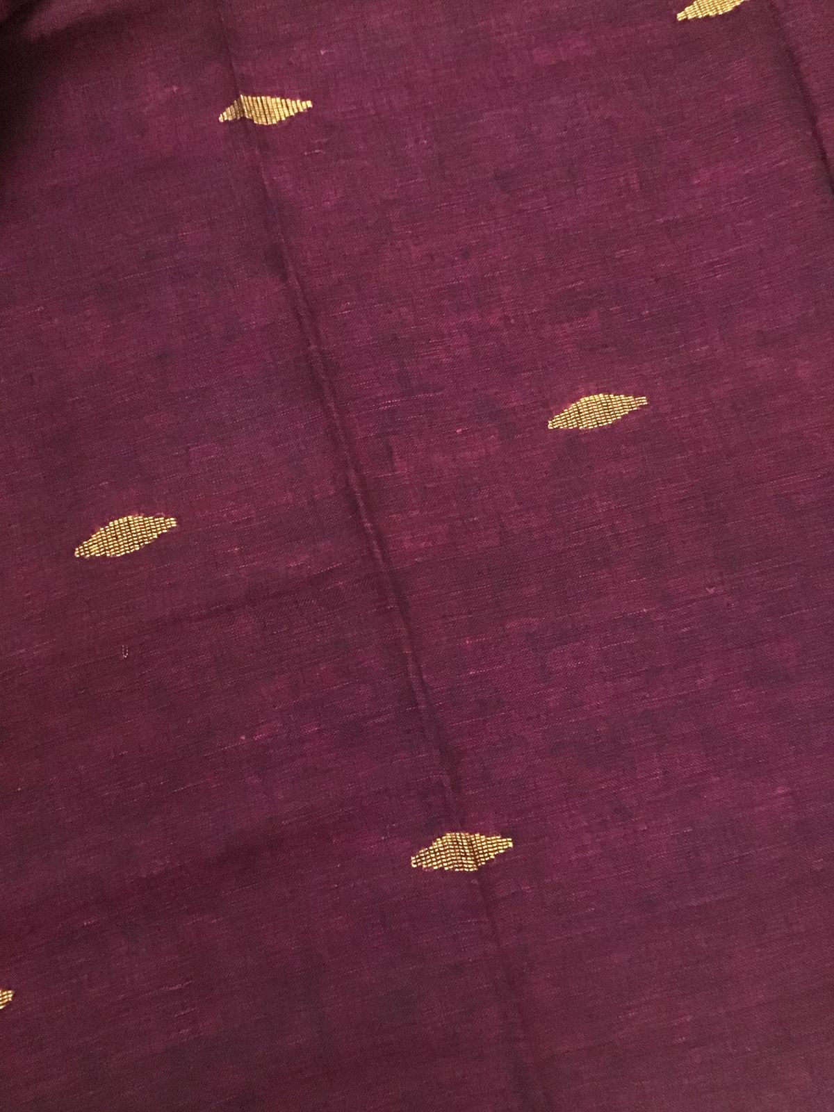 Pure Linen Jute Cotton Self Weaved Kurta Dupatta Set - Wine