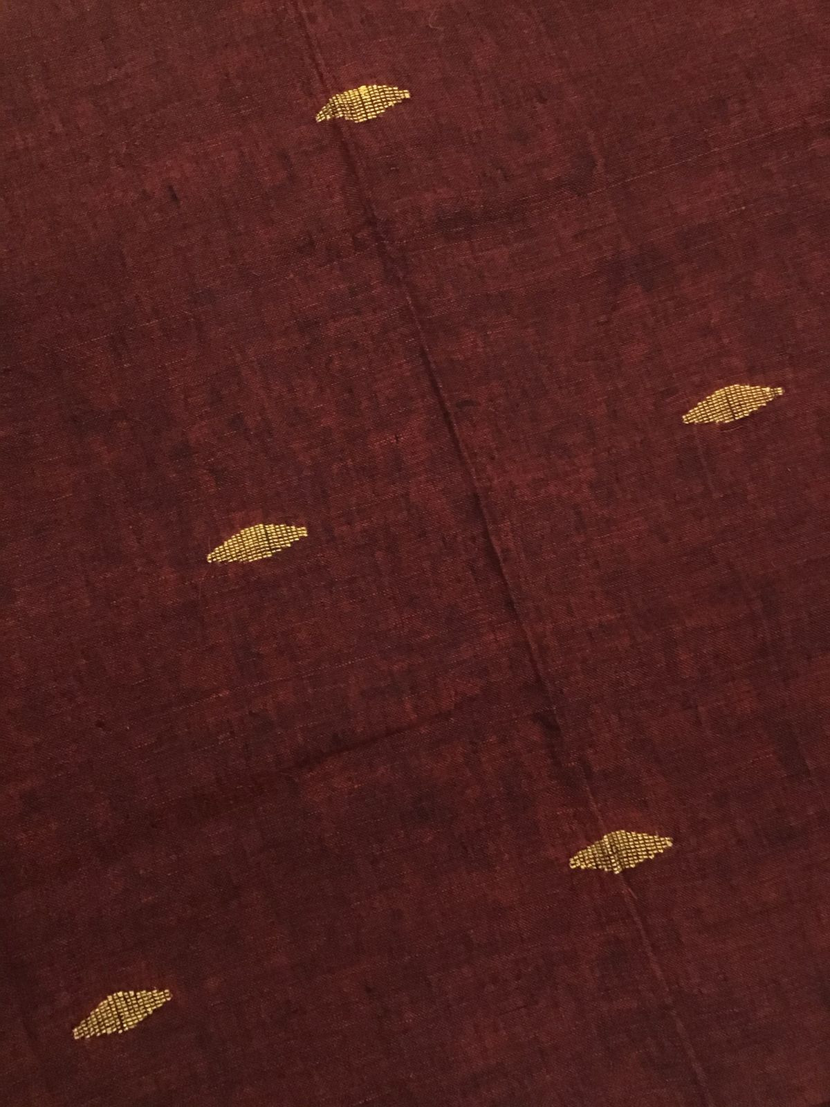 Pure Linen Jute Cotton Self Weaved Kurta Dupatta Set - Maroon