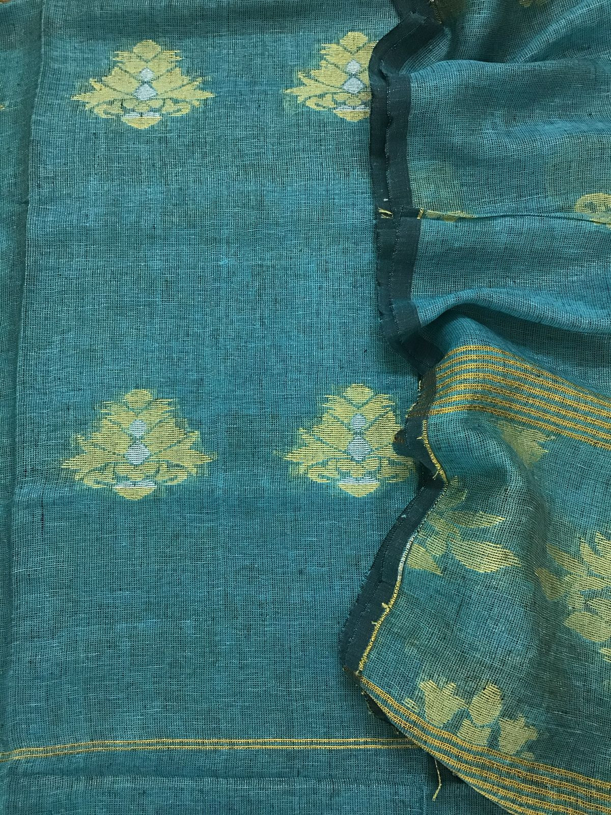 Pure Linen Tissue Self Weaved Kurta Dupatta Set - Pherozi