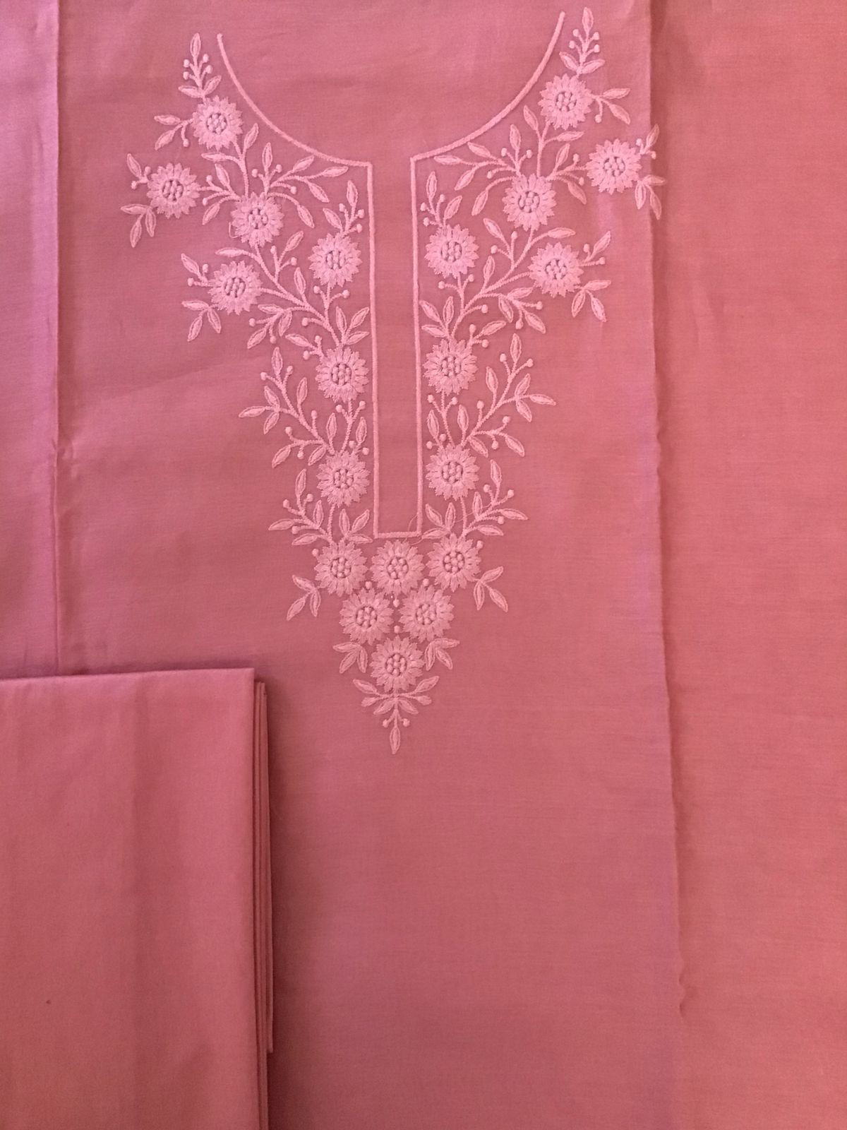 Pure Chanderi Embroidered Suit - Pink