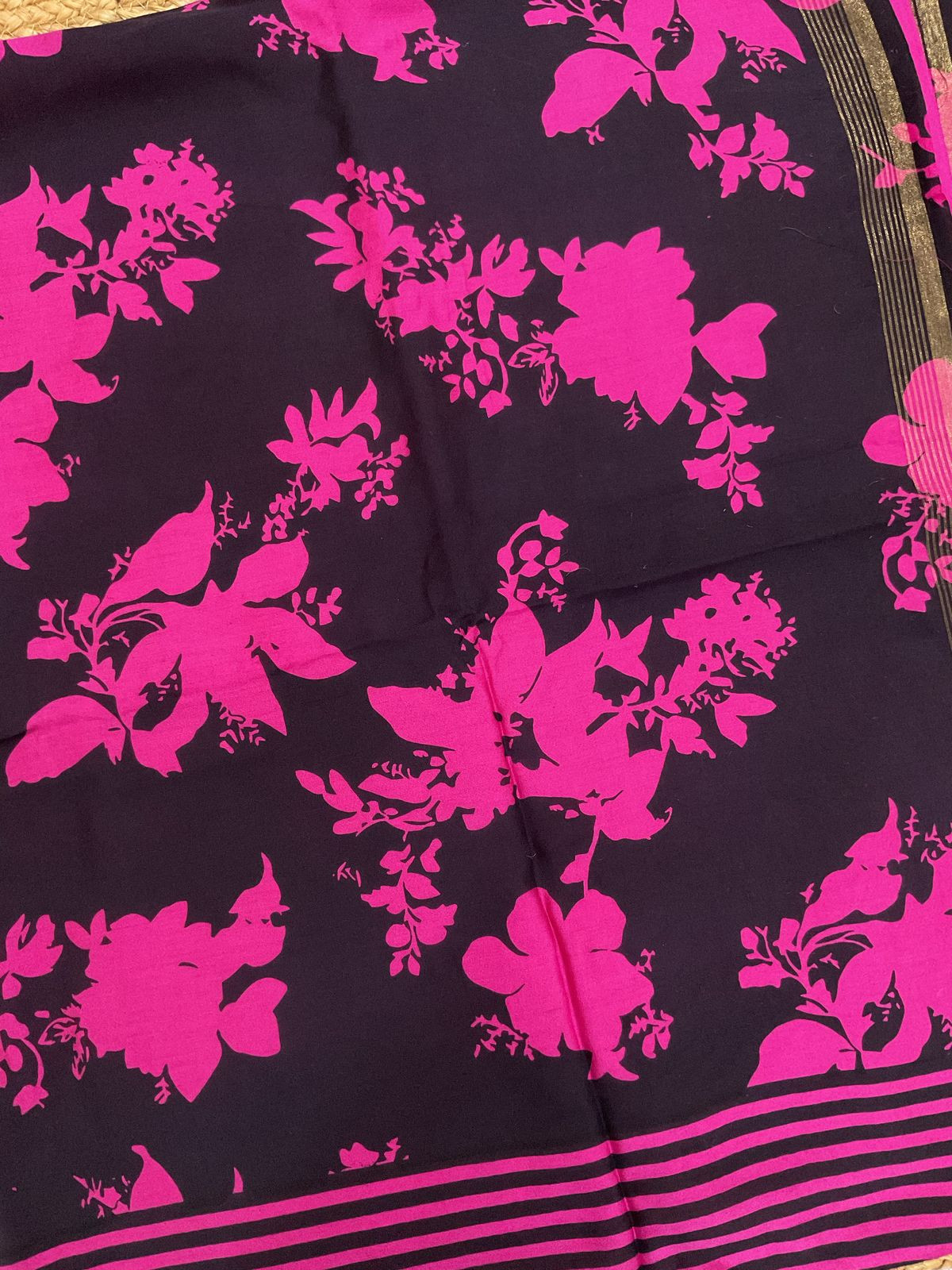 Pure Chanderi Printed Suit - Black