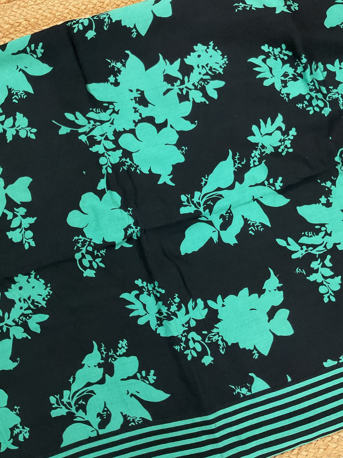 Pure Chanderi Printed Suit - Black