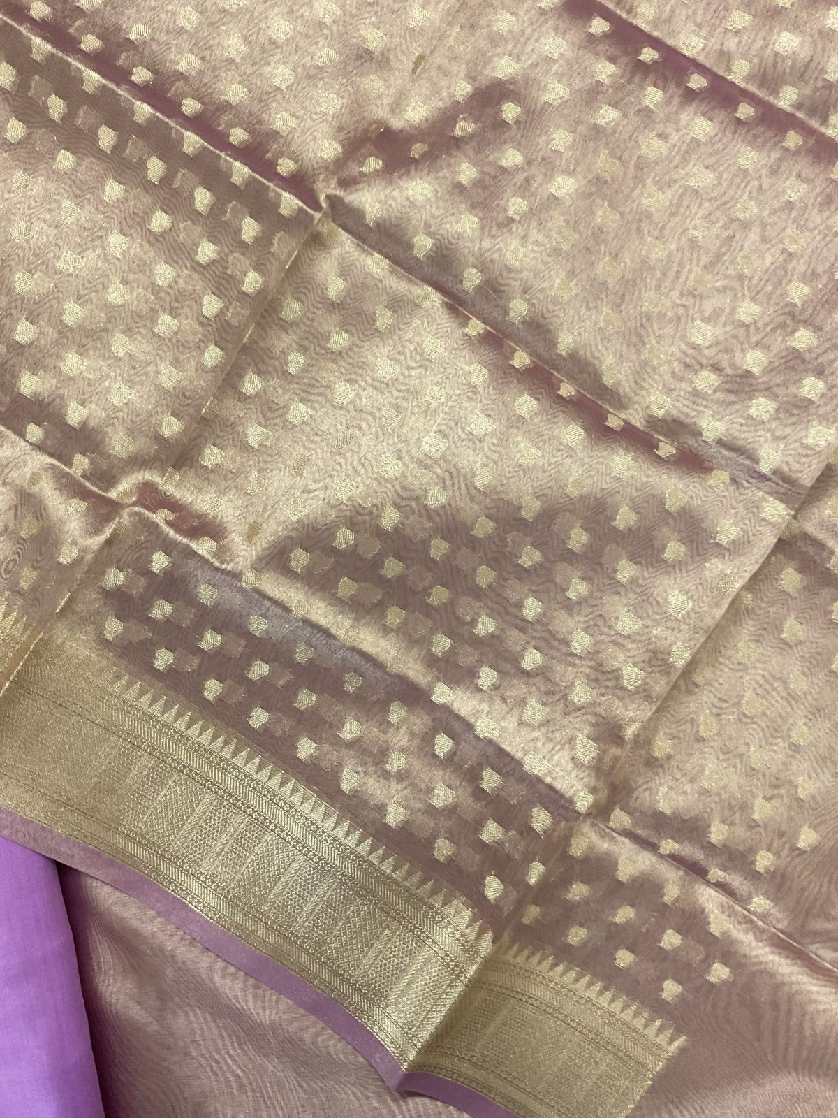 Soft Tissue Organza Embroidered Suit - Purple