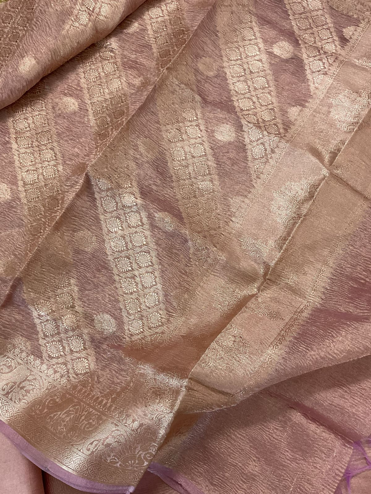 Soft Tissue Organza Embroidered Suit - Pinkish Purple