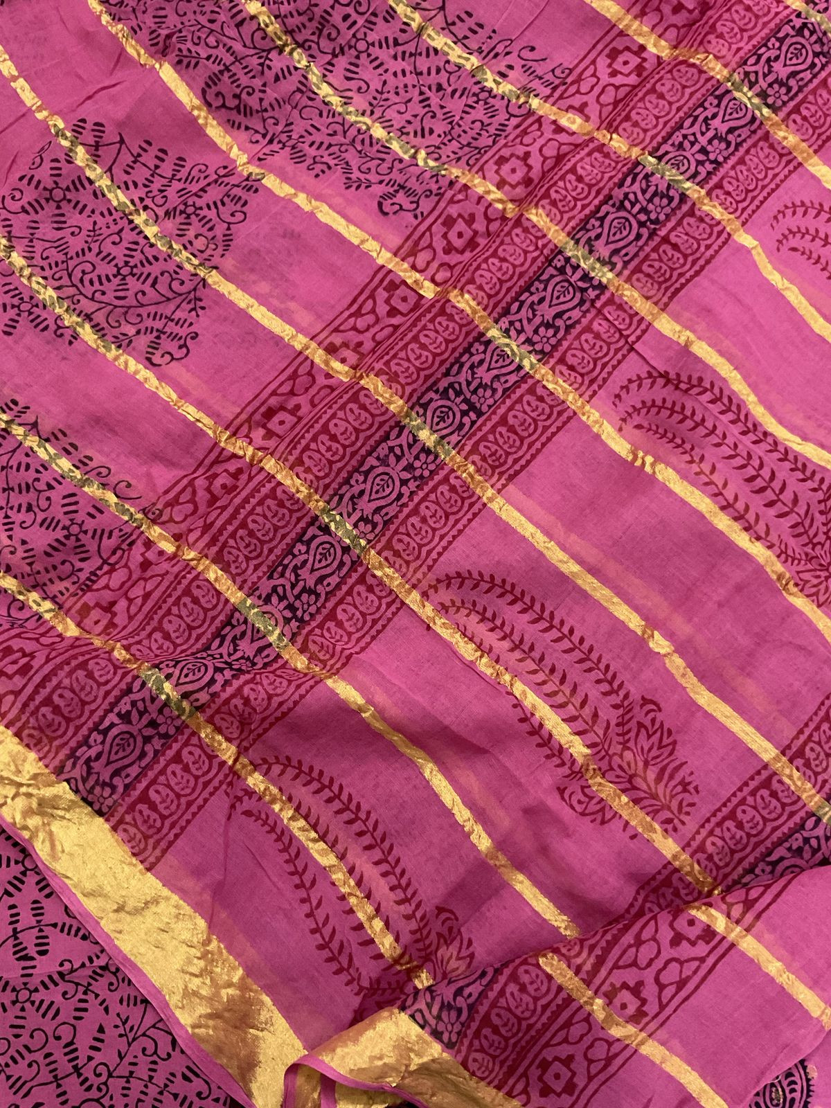 Pure Cotton Bagh Printed Banarasi Weaved Suit - Pink