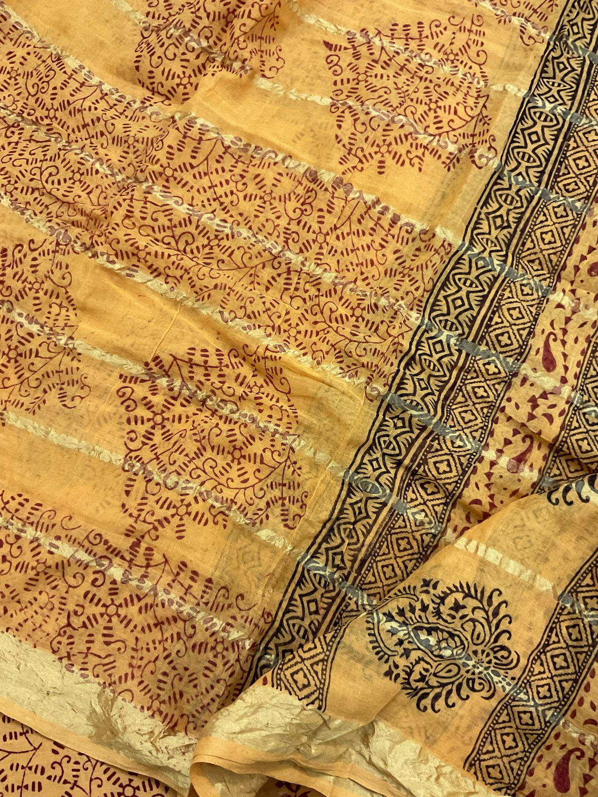 Pure Cotton Bagh Printed Banarasi Weaved Suit - Yellow