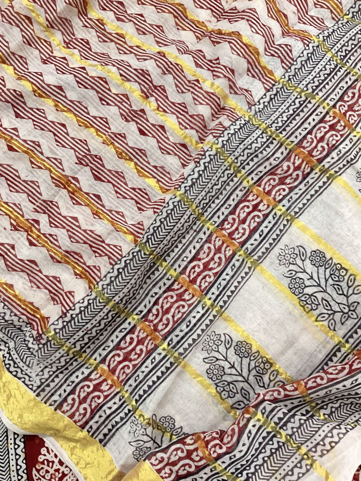 Pure Cotton Bagh Printed Banarasi Weaved Suit - Maroon