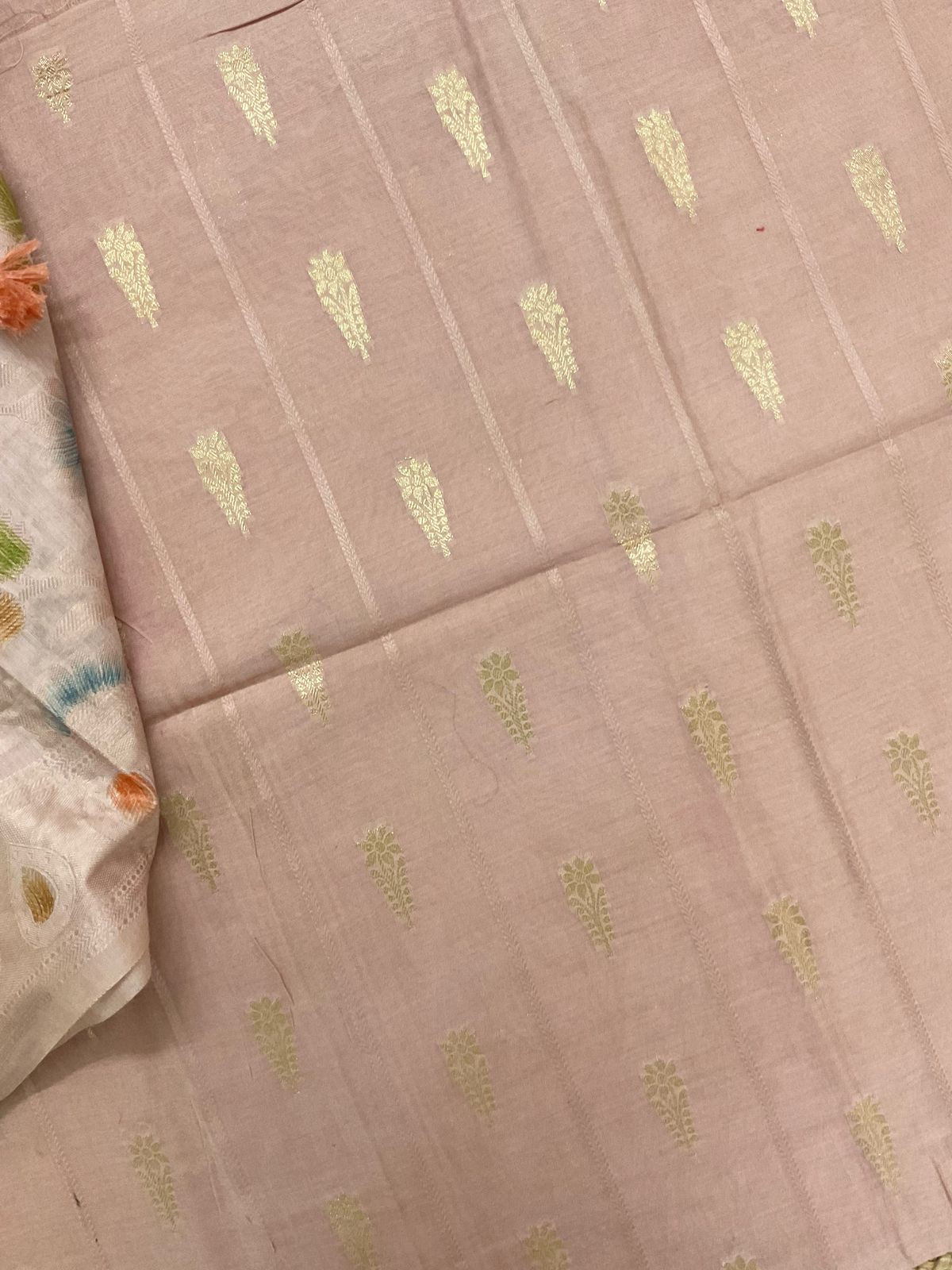 Soft Chanderi Banarasi Weaved Suit - Onion Pink
