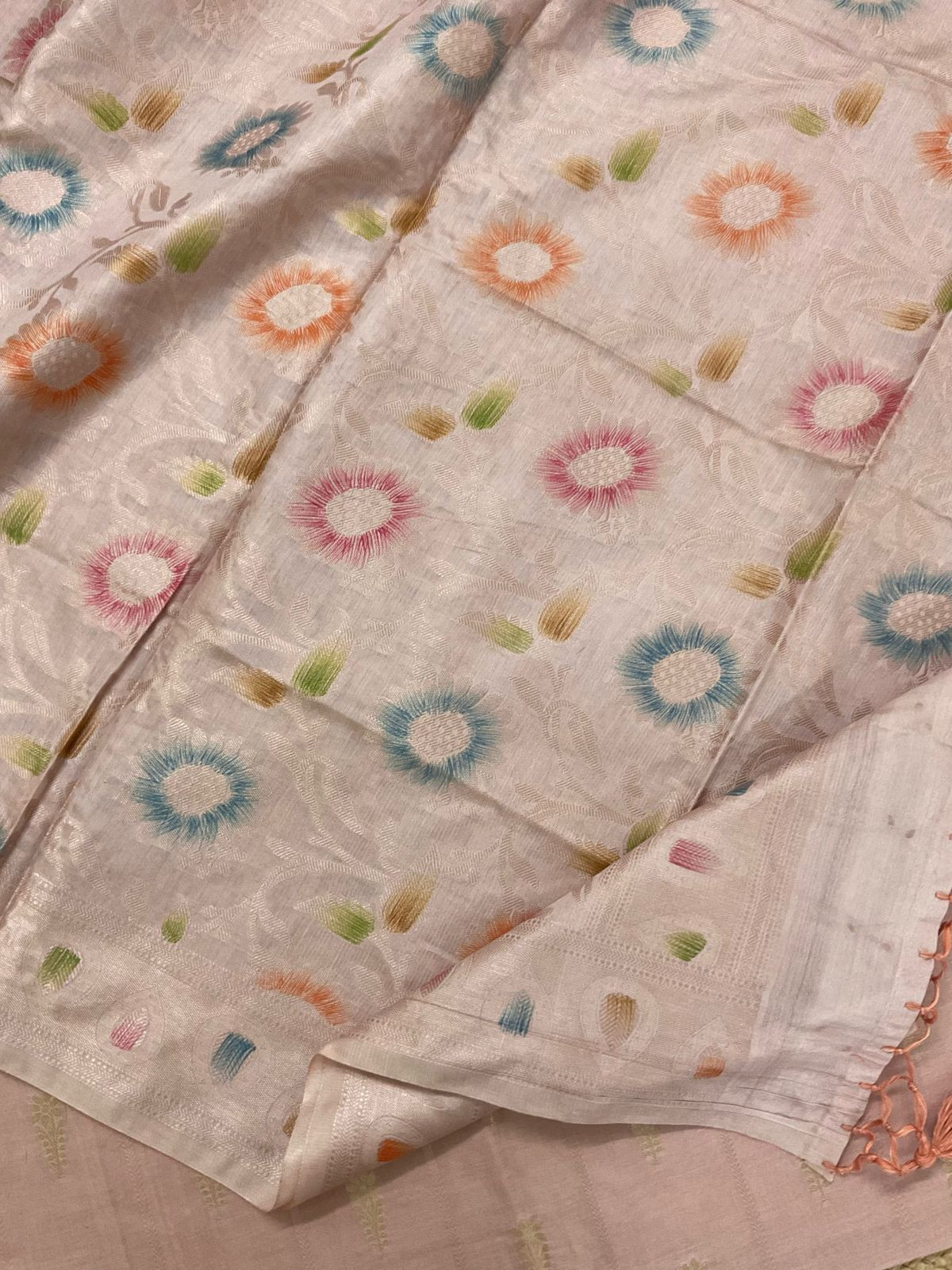 Soft Chanderi Banarasi Weaved Suit - Onion Pink