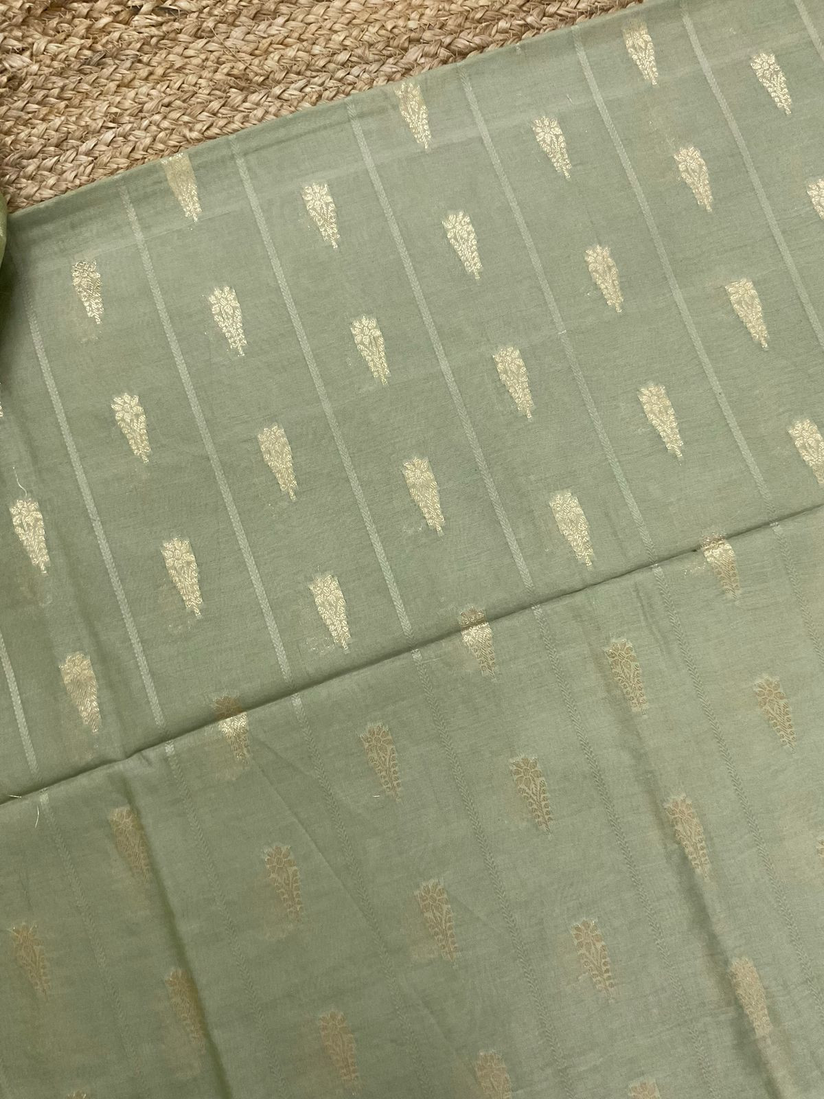 Soft Chanderi Banarasi Weaved Suit - Green