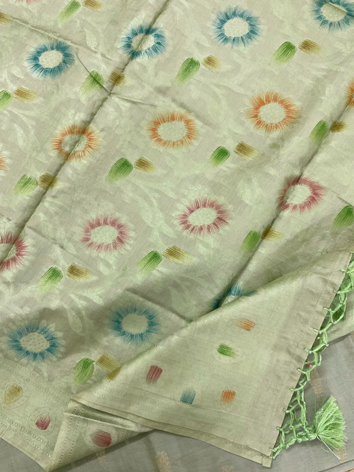 Soft Chanderi Banarasi Weaved Suit - Green