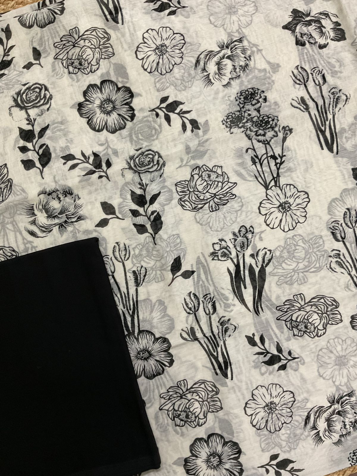 Pure Maheshwari Printed Suit - White