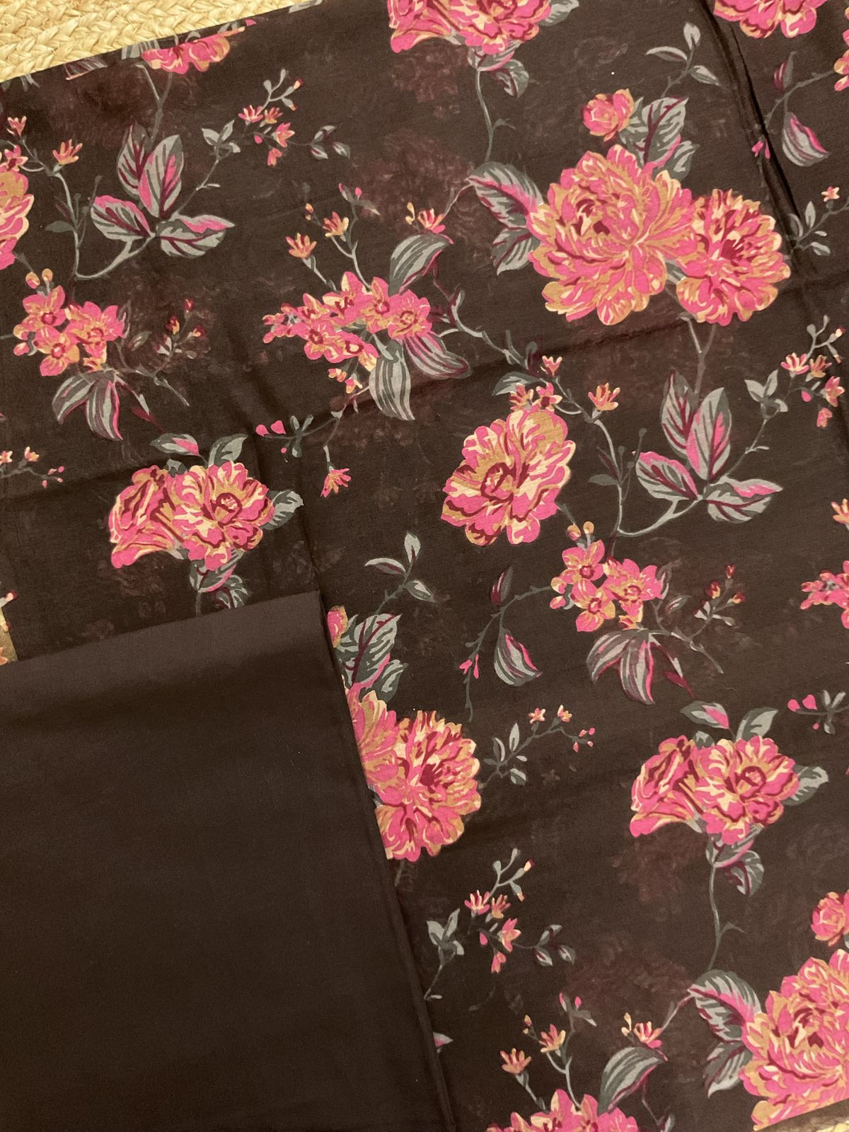 Pure Maheshwari Printed Suit - Brown