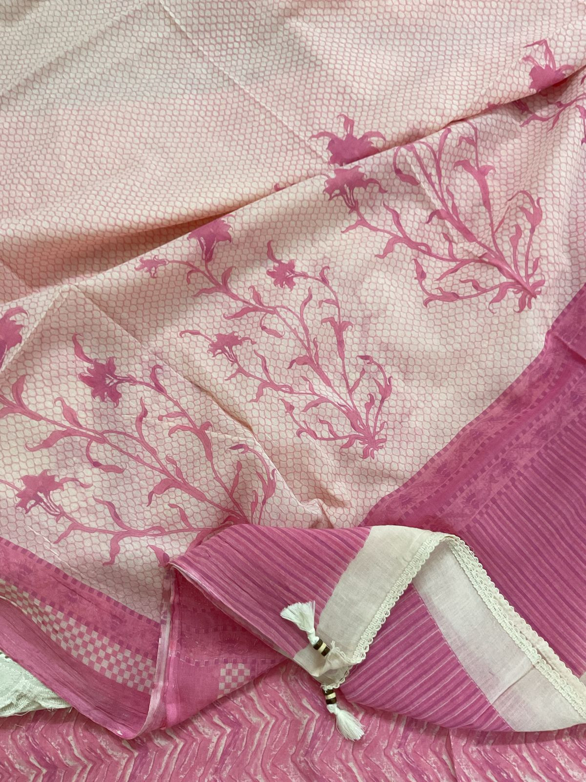 Pure Cotton Printed Embroidered Suit - Pink