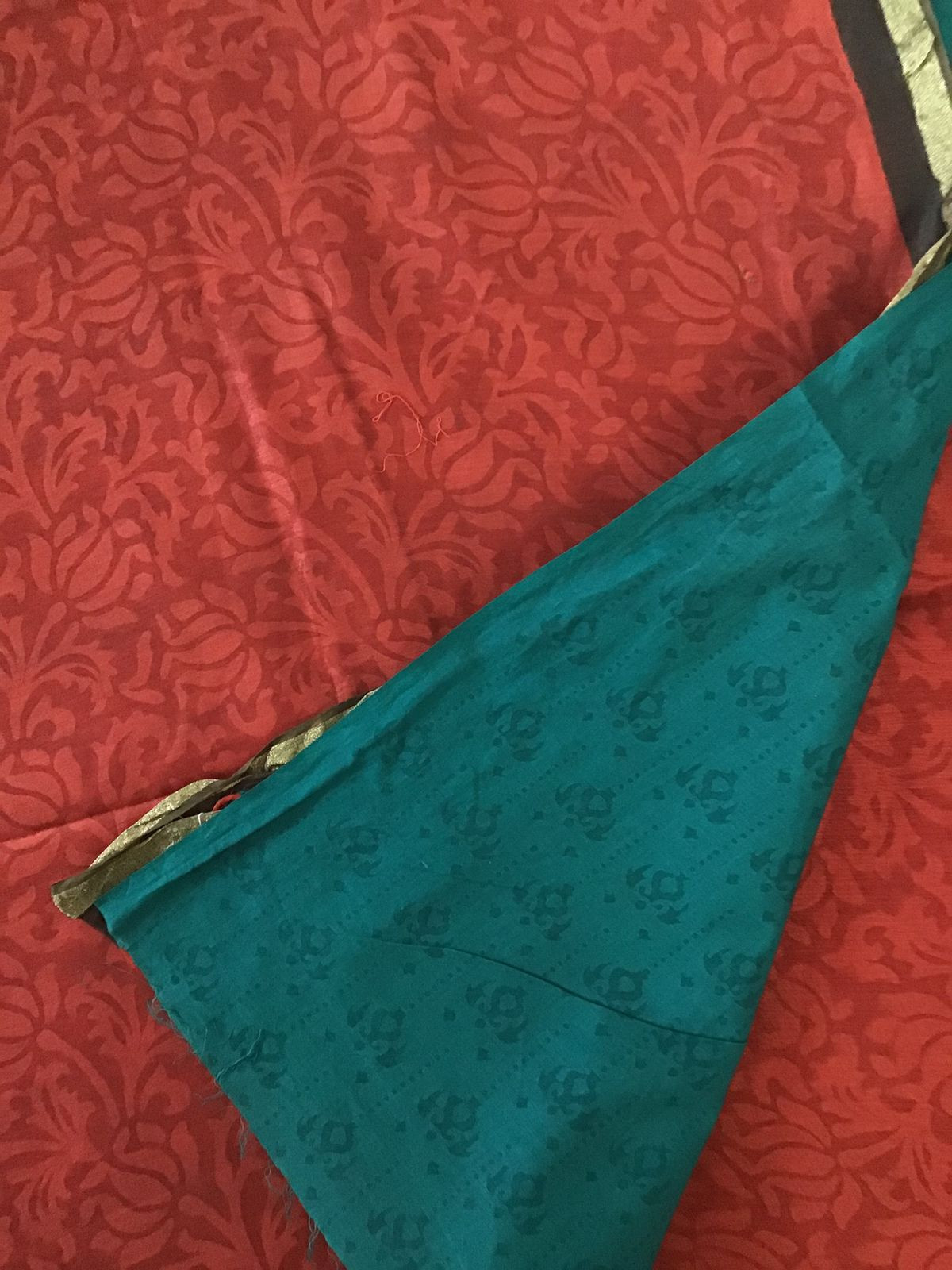 Pure Maheshwari Printed Suit - Brick Red