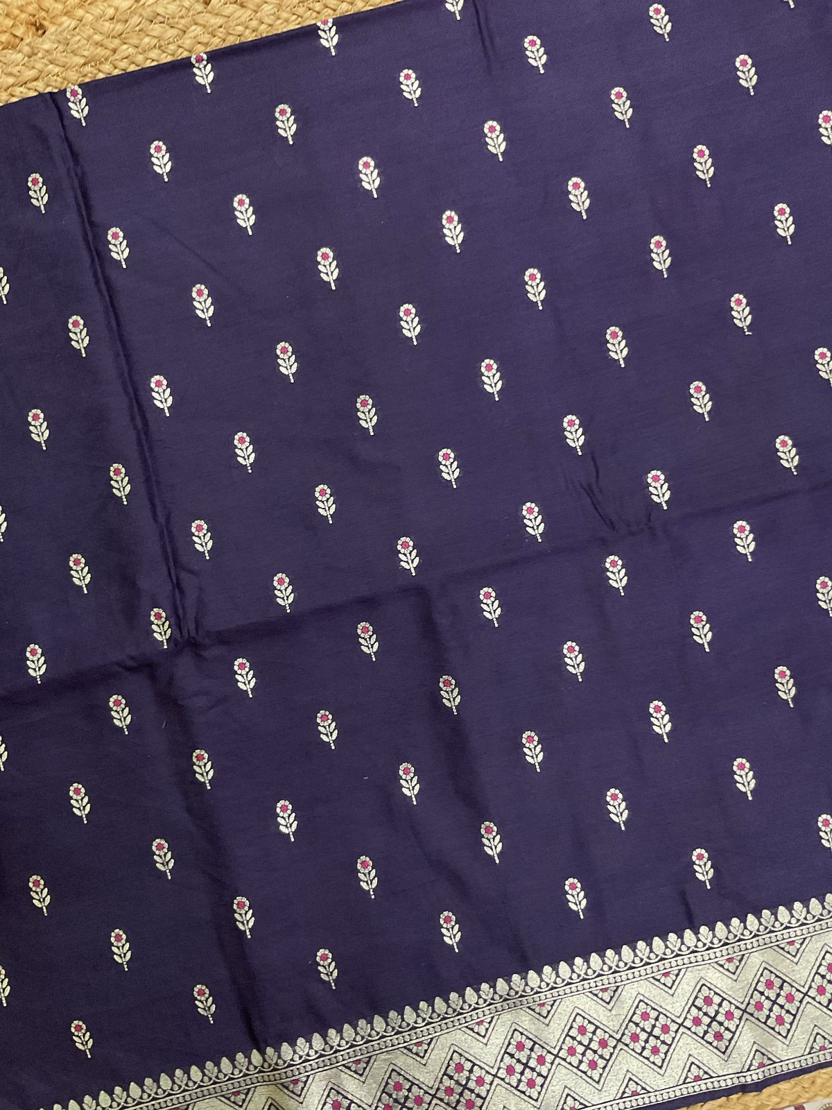 Pure Chanderi Silk Banarasi Weaved Suit - Purple