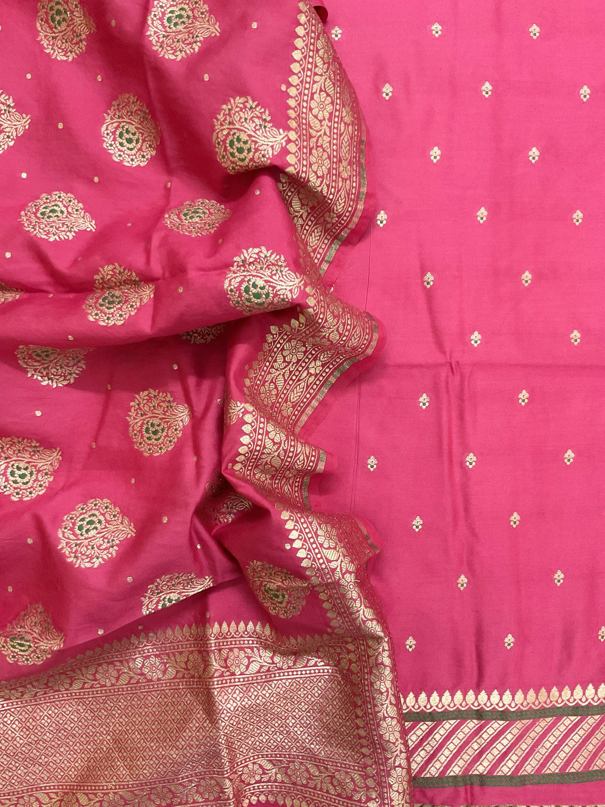 Pure Chanderi Silk Banarasi Weaved Suit - Pink