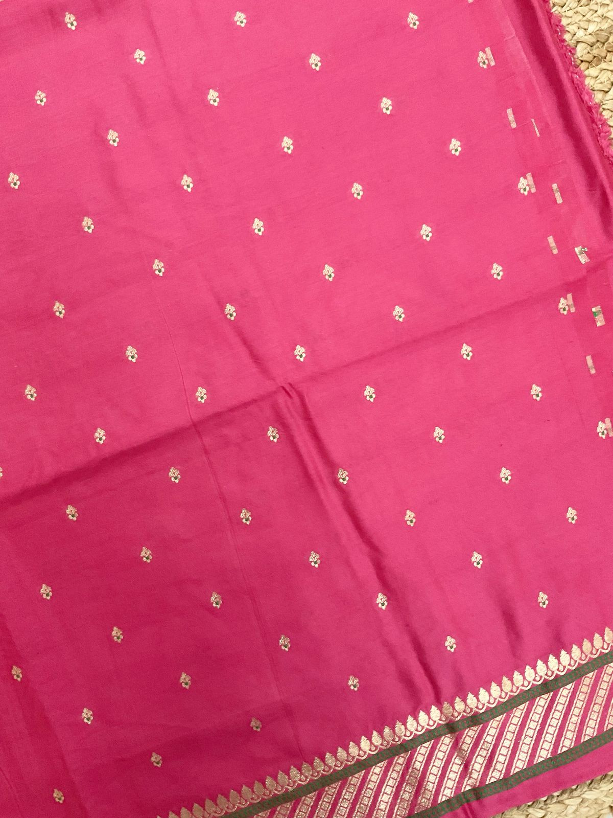 Pure Chanderi Silk Banarasi Weaved Suit - Pink