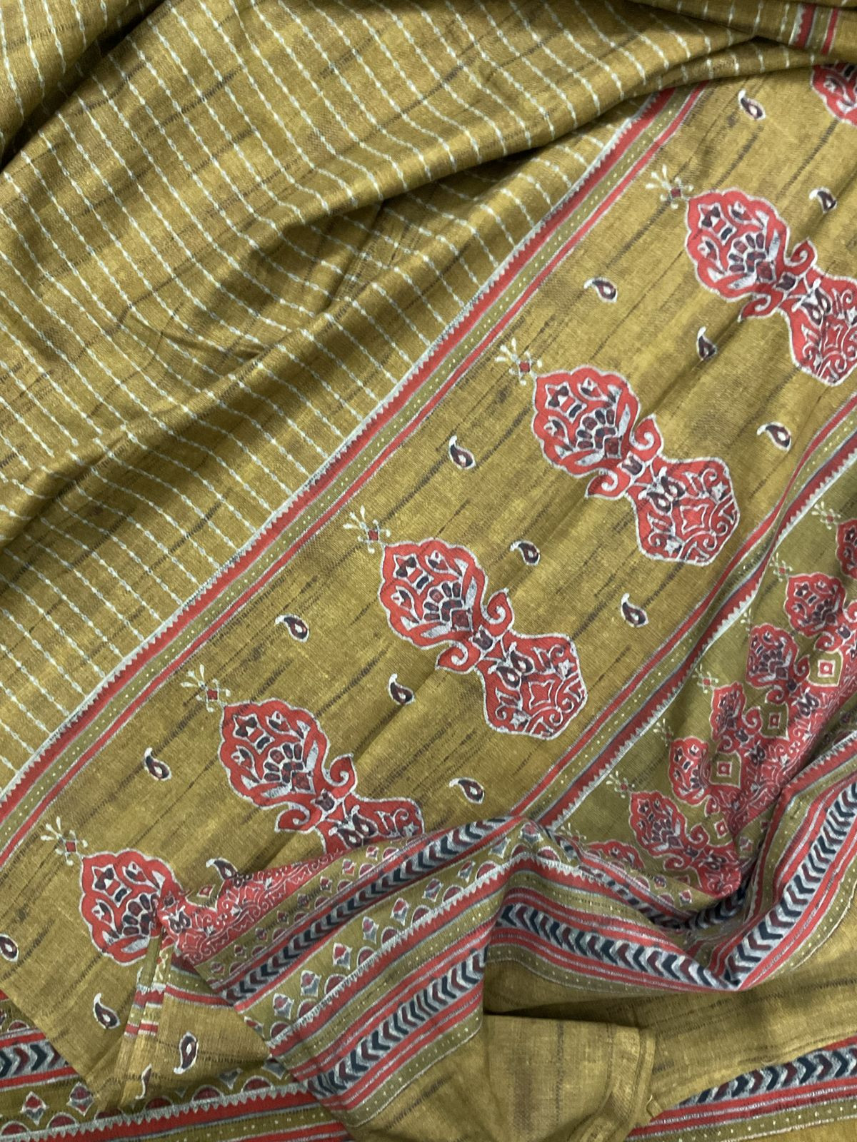 Pure Lawn Cotton Printed Suit - Yellowish Green