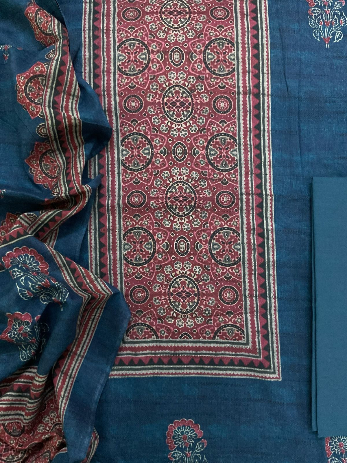 Pure Lawn Cotton Printed Suit - Blue