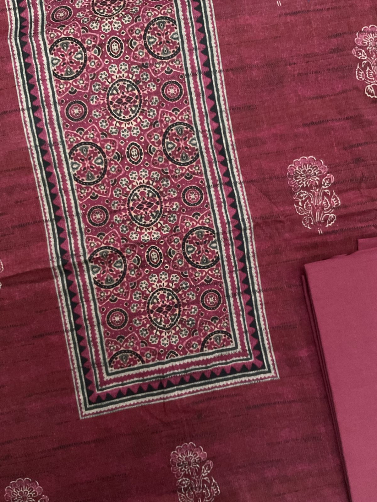 Pure Lawn Cotton Printed Suit - Maroonish Wine